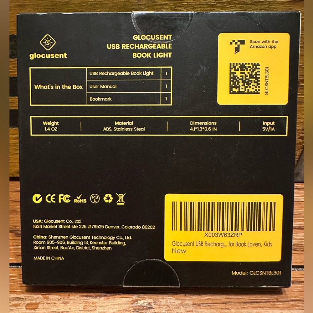 Glocusent USB Rechargeable Book Light ~ New - Picture 2 of 2